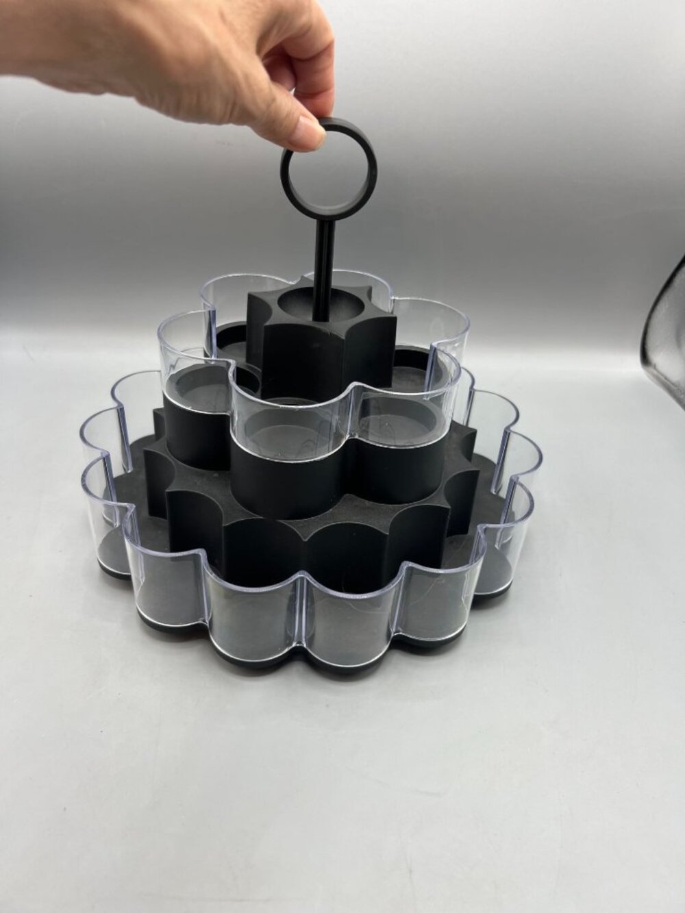 Pampered Chef Spice Turn About Rack Spinning Rotating RETIRED 1632 Black 2 Tier - Picture 3 of 9